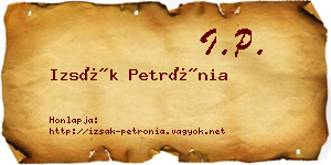Izsák Petrónia névjegykártya